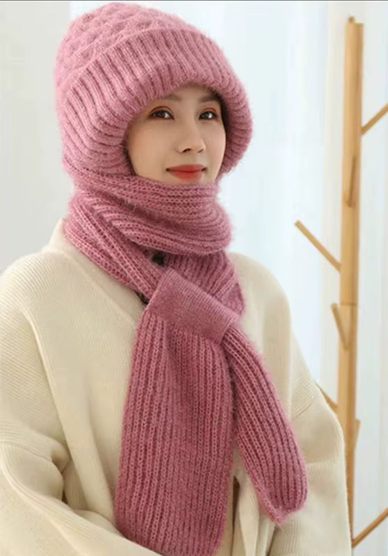 Bonnet Écharpe Hiver 2-en-1