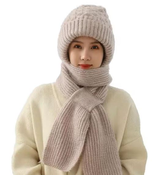 Bonnet Écharpe Hiver 2-en-1