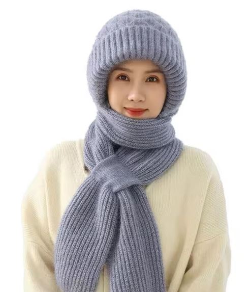 Bonnet Écharpe Hiver 2-en-1