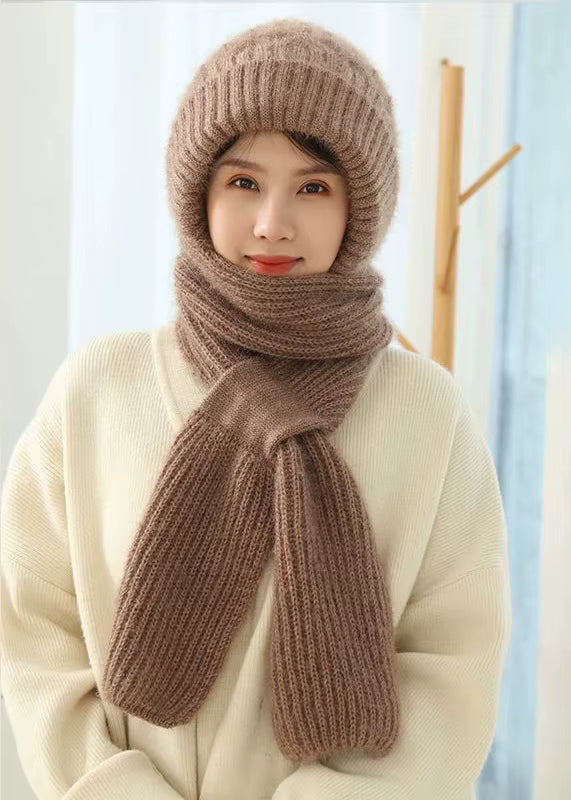 Bonnet Écharpe Hiver 2-en-1