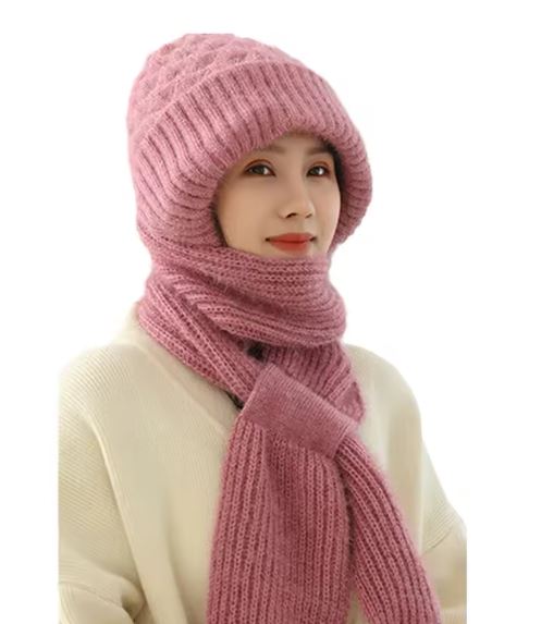Bonnet Écharpe Hiver 2-en-1